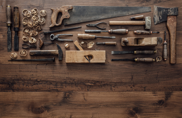 Carpenter professional tools Stock Photo 03