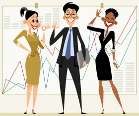 Cartoon businessman of office vector 01