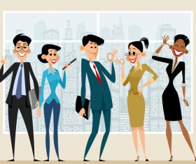 Cartoon businessman of office vector 02