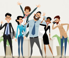 Cartoon businessman of office vector 03