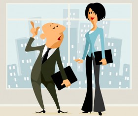 Cartoon businessman of office vector 04