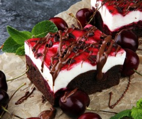 Cherry chocolate cake Stock Photo