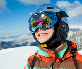 Children having fun in ski resort Stock Photo 01