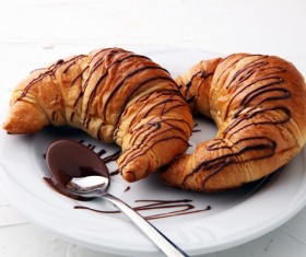 Chocolate croissant Stock Photo 02