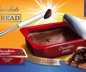 Chocolate paste poster vector template 01
