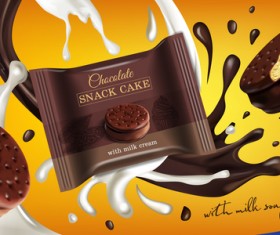 Chocolate sweet food ads poster template vector 03