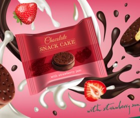 Chocolate sweet food ads poster template vector 04