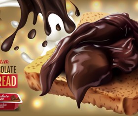 Chocolate sweet food ads poster template vector 07