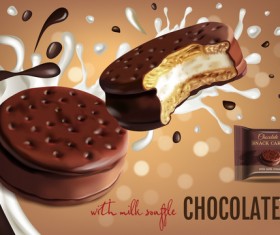 Chocolate sweet food ads poster template vector 08
