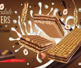 Chocolate sweet food ads poster template vector 09