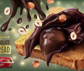 Chocolate sweet food ads poster template vector 10