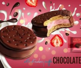 Chocolate sweet food ads poster template vector 11