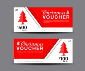 Christmas Voucher coupon card template vector 01