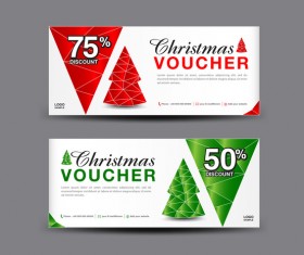 Christmas Voucher coupon card template vector 02