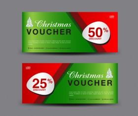 Christmas Voucher coupon card template vector 03
