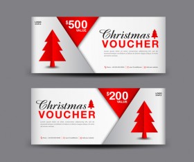 Christmas Voucher coupon card template vector 04