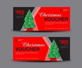 Christmas Voucher coupon card template vector 05