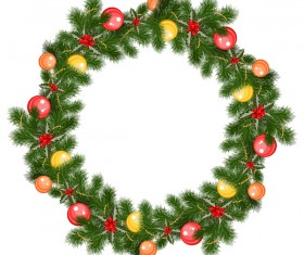 Christmas decor wreath illustration vector 02