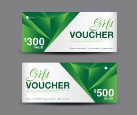 Christmas gift voucher card green vector material 02