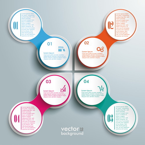 Circles option infographic template vector set 01
