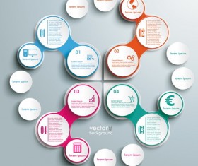 Circles option infographic template vector set 02