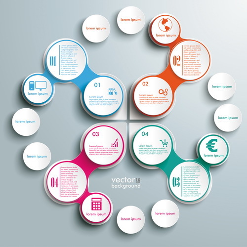 Circles option infographic template vector set 02