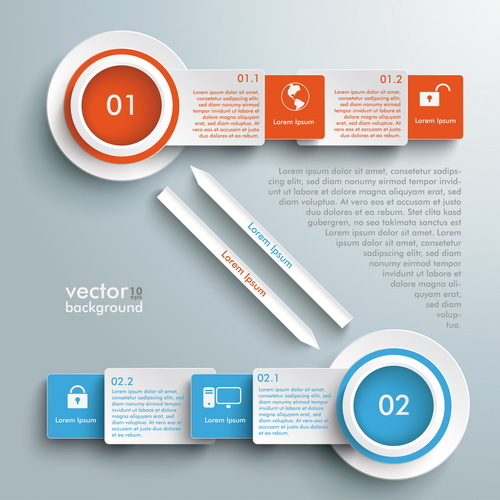 Circles option infographic template vector set 04