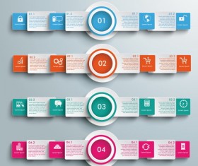 Circles option infographic template vector set 05