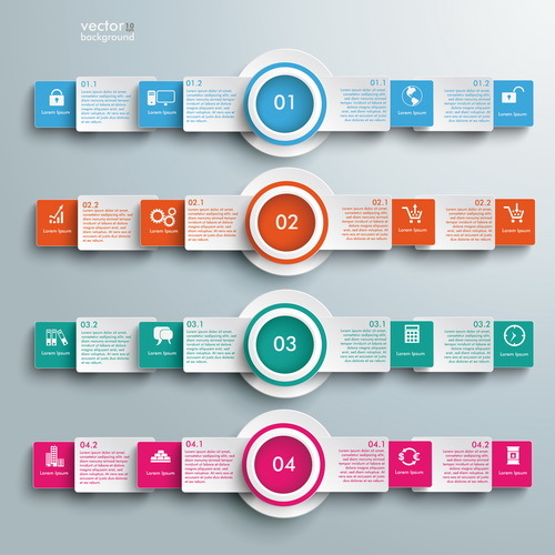 Circles option infographic template vector set 05