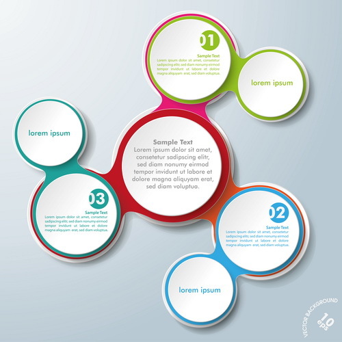 Circles option infographic template vector set 07