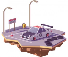 Classic Japanese drift car vector