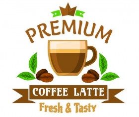 Coffee label vintage design vector 01