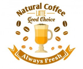 Coffee label vintage design vector 02