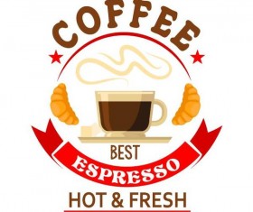 Coffee label vintage design vector 03