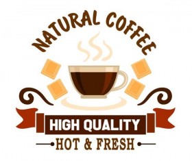 Coffee label vintage design vector 04