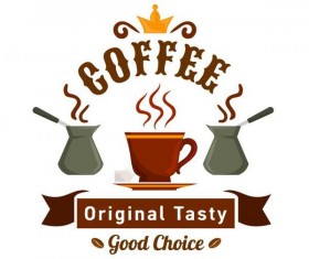 Coffee label vintage design vector 05