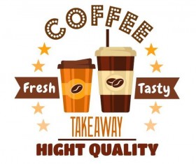 Coffee label vintage design vector 06