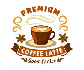 Coffee label vintage design vector 07