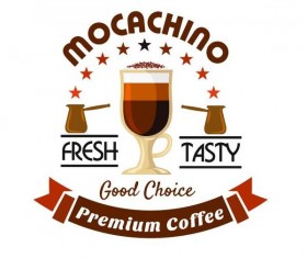 Coffee label vintage design vector 08