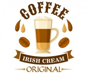 Coffee label vintage design vector 09