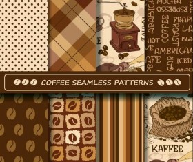 Coffee vector pattern set 01