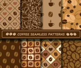 Coffee vector pattern set 03