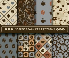 Coffee vector pattern set 04