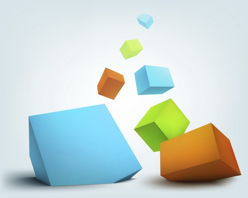 Colored 3D cube modern background vector