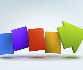 Colored arrow 3D background vector
