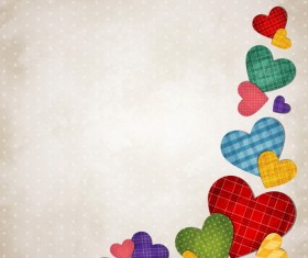 Colored hearts background vector