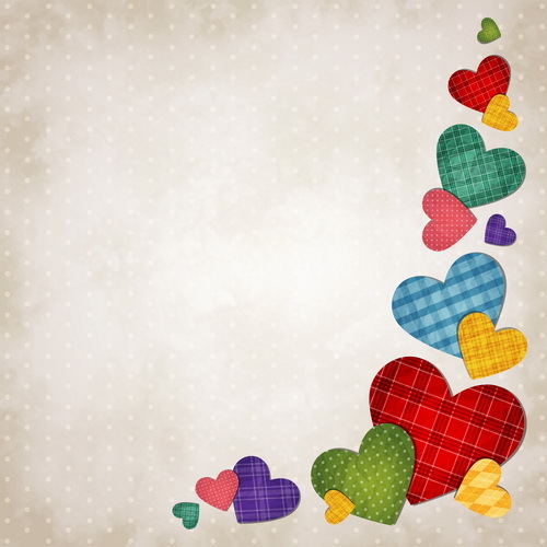 Colored hearts background vector free download
