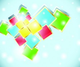 Colored square with blue background vector