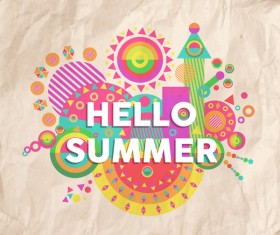 Colorful geometric elements with paper background vector 06