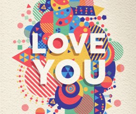 Colorful geometric elements with paper background vector 12